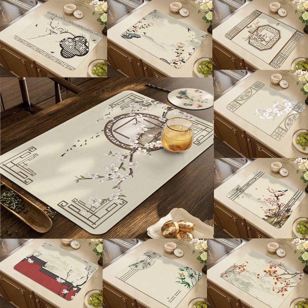 

Waterproof Placemat Absorbent Tableware Mat Vintage Bar Counter Mat Bathroom