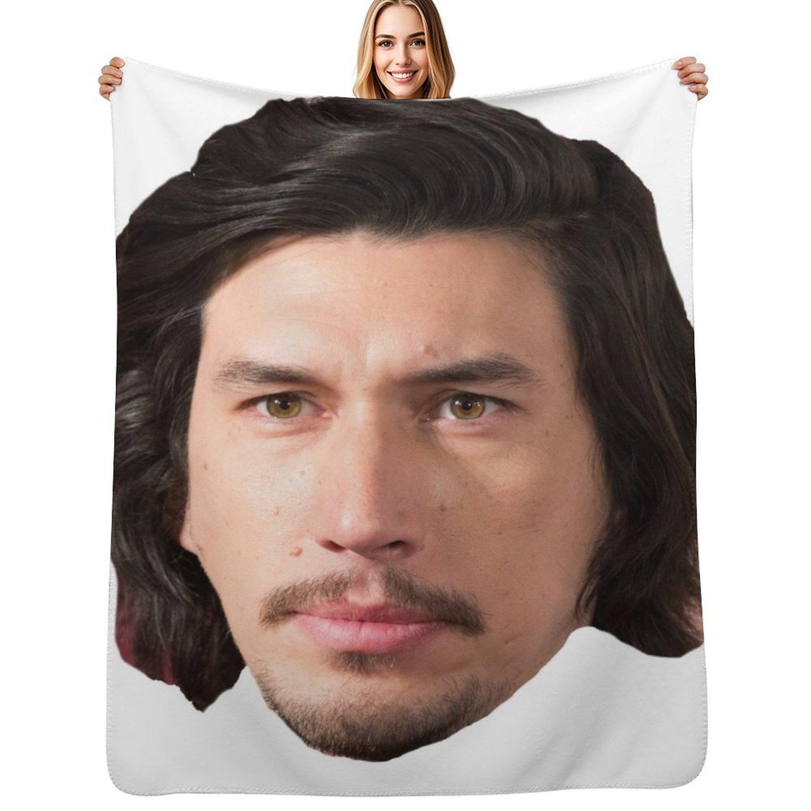 Adam Driver Throw Blanket Luxurious Soft Blanket Holiday Gift for Family Size: 75*100cm, Weight: 230 GSM