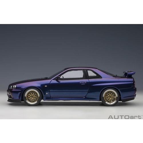 AUTOart 1/18 Scale Nissan Skyline GT-R (R34) V-Spec II BBS LM Wheel Version, Midnight Purple III, Finished Product