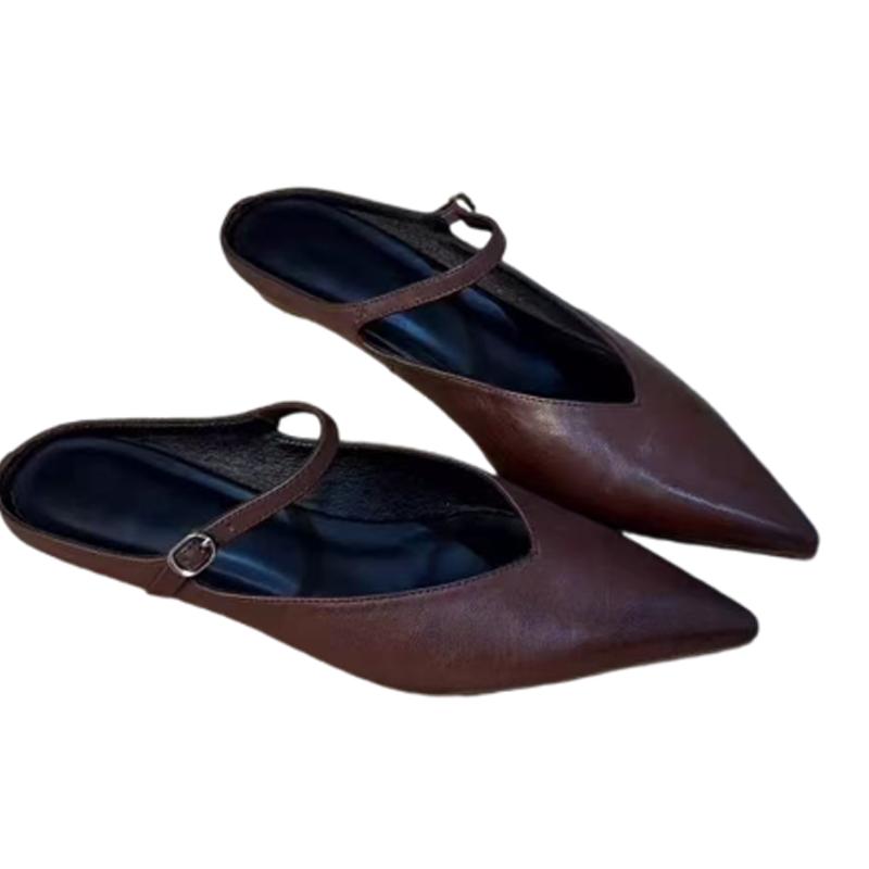 Fashion Pointed Toe Women Slippers Casual Slingback Shoes Walking Cozy Shoes Woman Sandals 2025 Summer Trend Brand Retro Female Zapatos