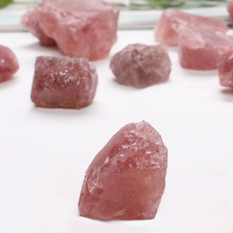 Natural Crystal Strawberry Quartz Rocks Minerals Stones Rough Gemstone Specimen