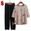 Elderly Women's Summer T-shirt Top Set