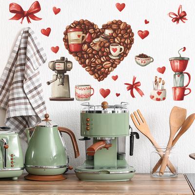Cafea Boabe Iubire Creativă Restaurant Acasă Fundal Perete Înfrumusețare Autocolante de Perete