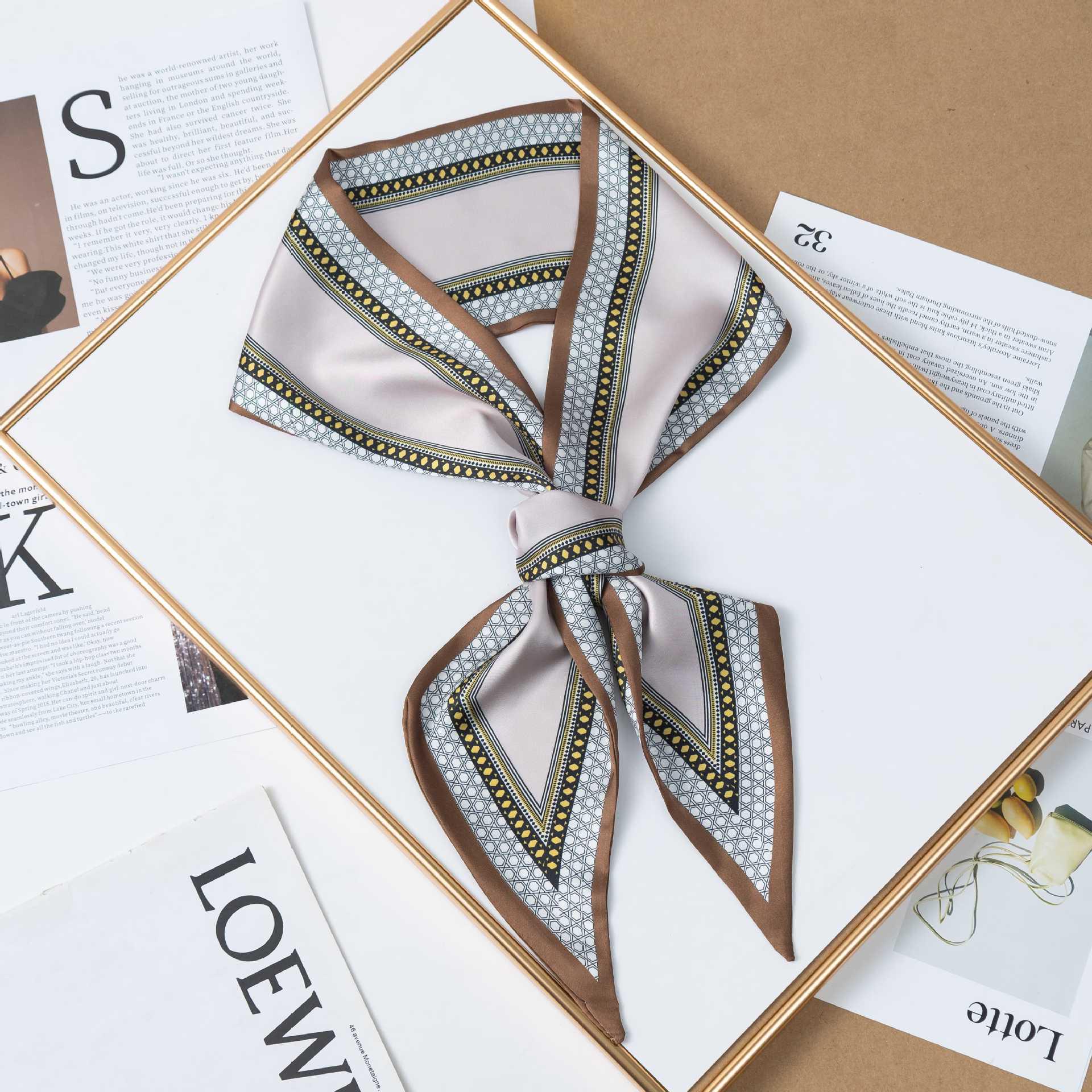 

Korean Fashion Silk Scarf: Versatile Women s Neck Decoration for Spring & Autumn One Size