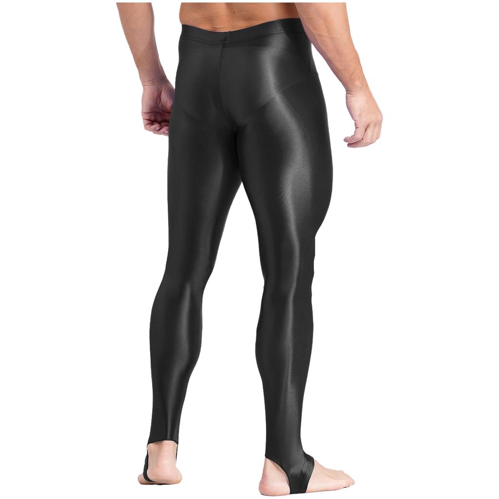 Damen Plus Size Glänzende Steg-Leggings Hoher Bund Elastischer Bund Strumpfhosen