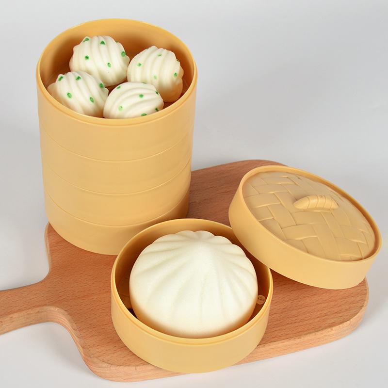 Simulation Steamed Stuffed Bun Stress Relief Toy Soft Squeeze Sensory Toy