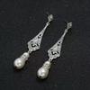 4 - Piece Fashion Pearl Tassel Earrings Necklace Bracelet Set Elegant Layered Jewelry Set