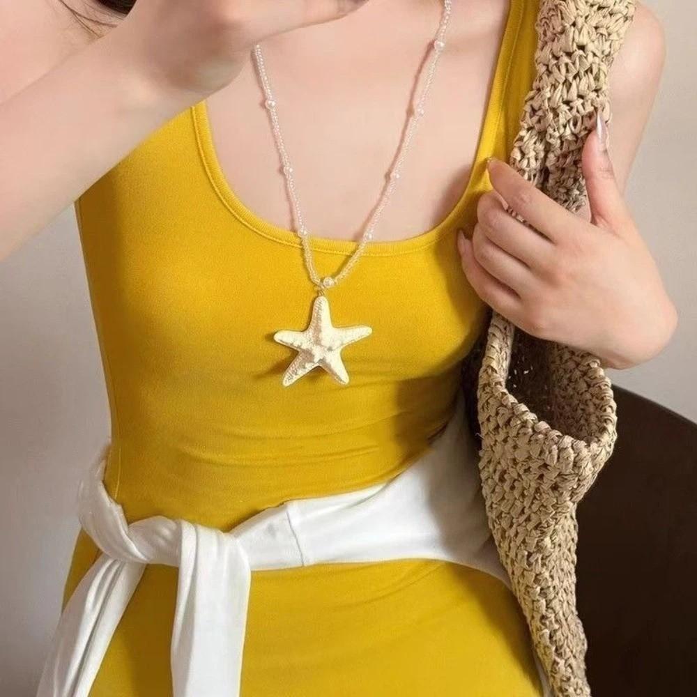 Beach Surfer Starfish Choker Bohemian Summer Clavicle Chain Fashion Starfish Necklace  Summer