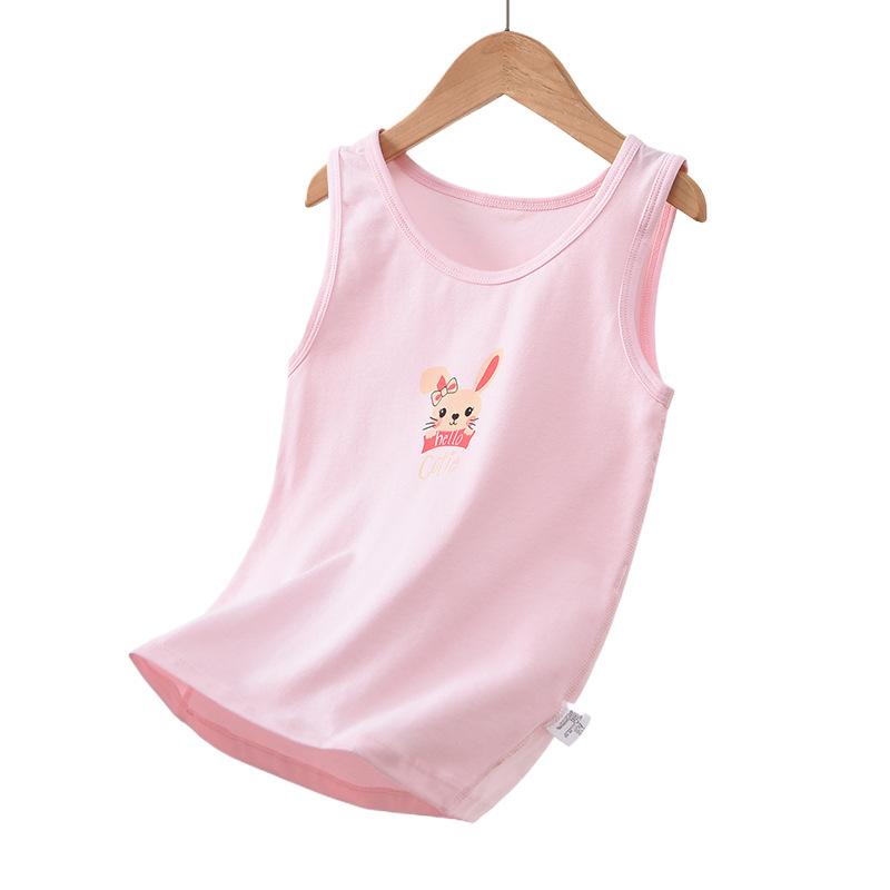 Traceless cotton children's vest summer new boys and girls baby suspender sleeveless boneless backing thin pajamas tide