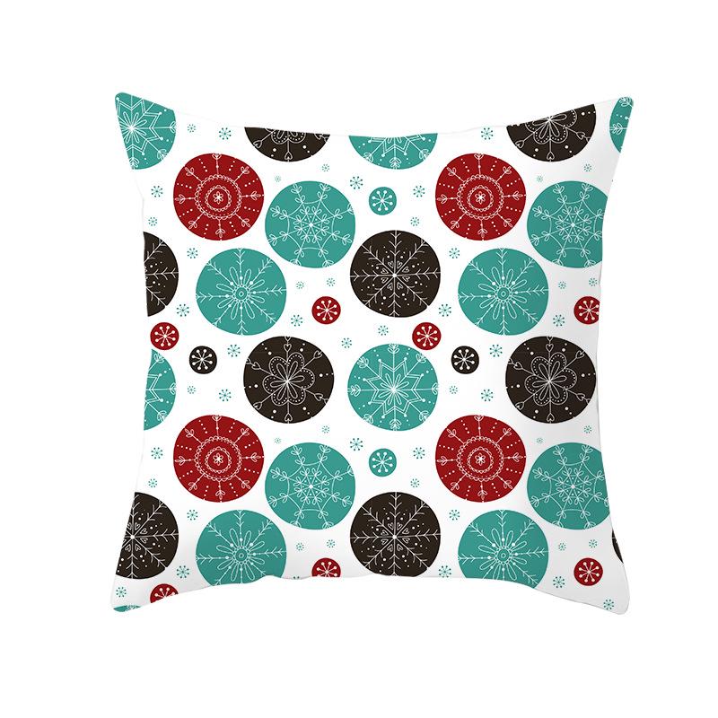 Christmas Peach Skin Pillow Cover Nordic Sofa Cushion Cover Cartoon Print Pillow Cover