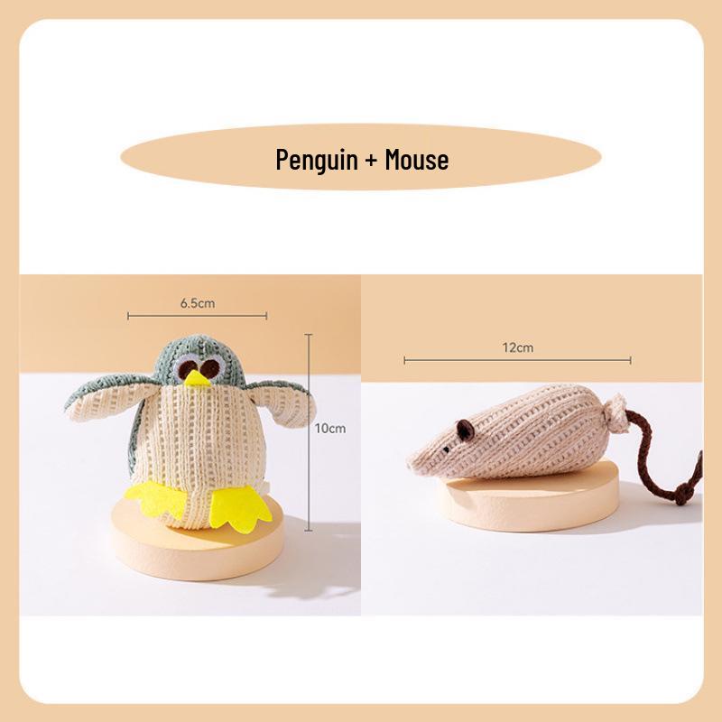 Adorable Catnip Toy for Self-Playing Kittens - Silent Cartoon Teething Toy