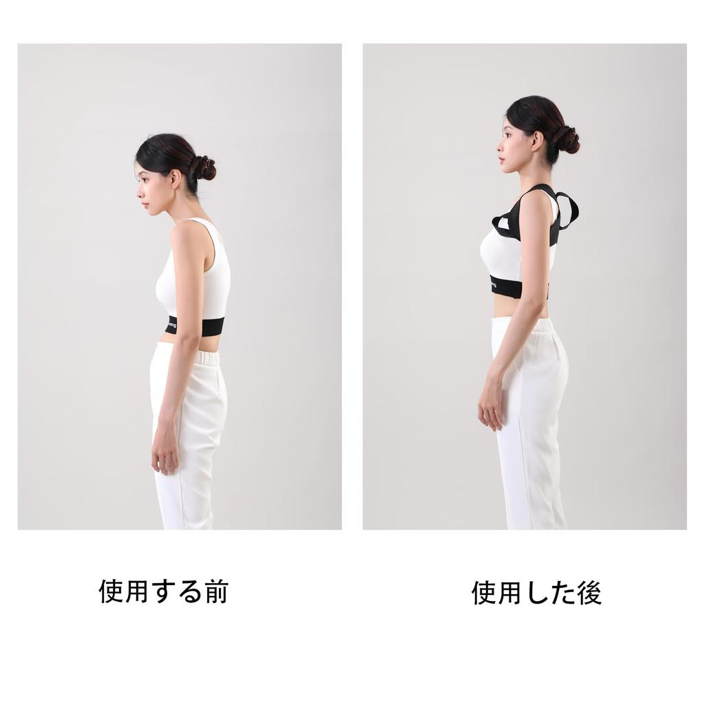Hunchback Posture Supporter for Rounded and Back Easy to Put on and Take Adjustable Washable Belt, Shoulders, Spine, Support, Unisex, Breathable, Off,
