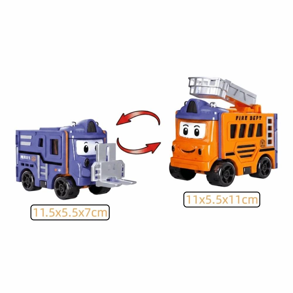 

Plastic Inertia Engineering Vehicle Double-Sided Pull Back Trucks Funny Transformable Car Toy Kids D