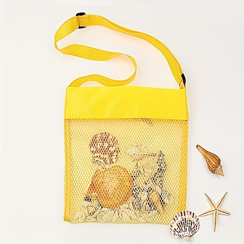 1pc Colorful Mesh Beach Tote Breathable Netting Design Perfect for Beach Toys, Shell Collecting, and Sand Digging - Ideal for Summer Pool Parties