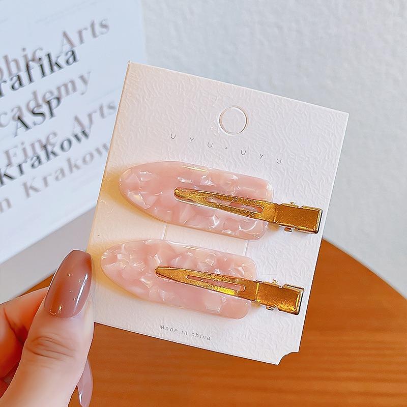 2PCS No Bend Hair Clips for Women Girls Pink Acrylic Acetic Hair Styling Seamless Hair Barrettes Tool Hair Accessories