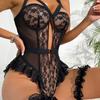 Clothes Sex Underwear Sexy Women's Lace Mesh Suspender Onesie Set Passion with Leg Rings