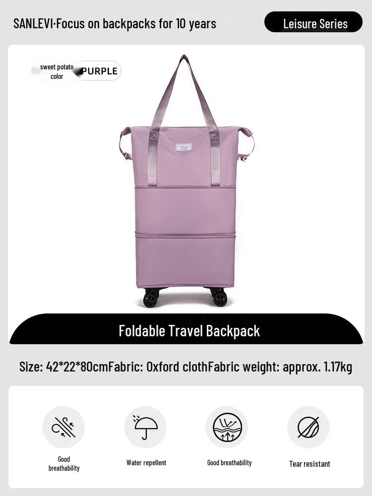 Wheeled Foldable Travel Bag - Lightweight, Expandable, and Portable Storage for Men and Women