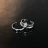 Niche Minimalist Design Sense Geometric Personality Double-Layer Love Zir*****Pen Ring Female French Tide