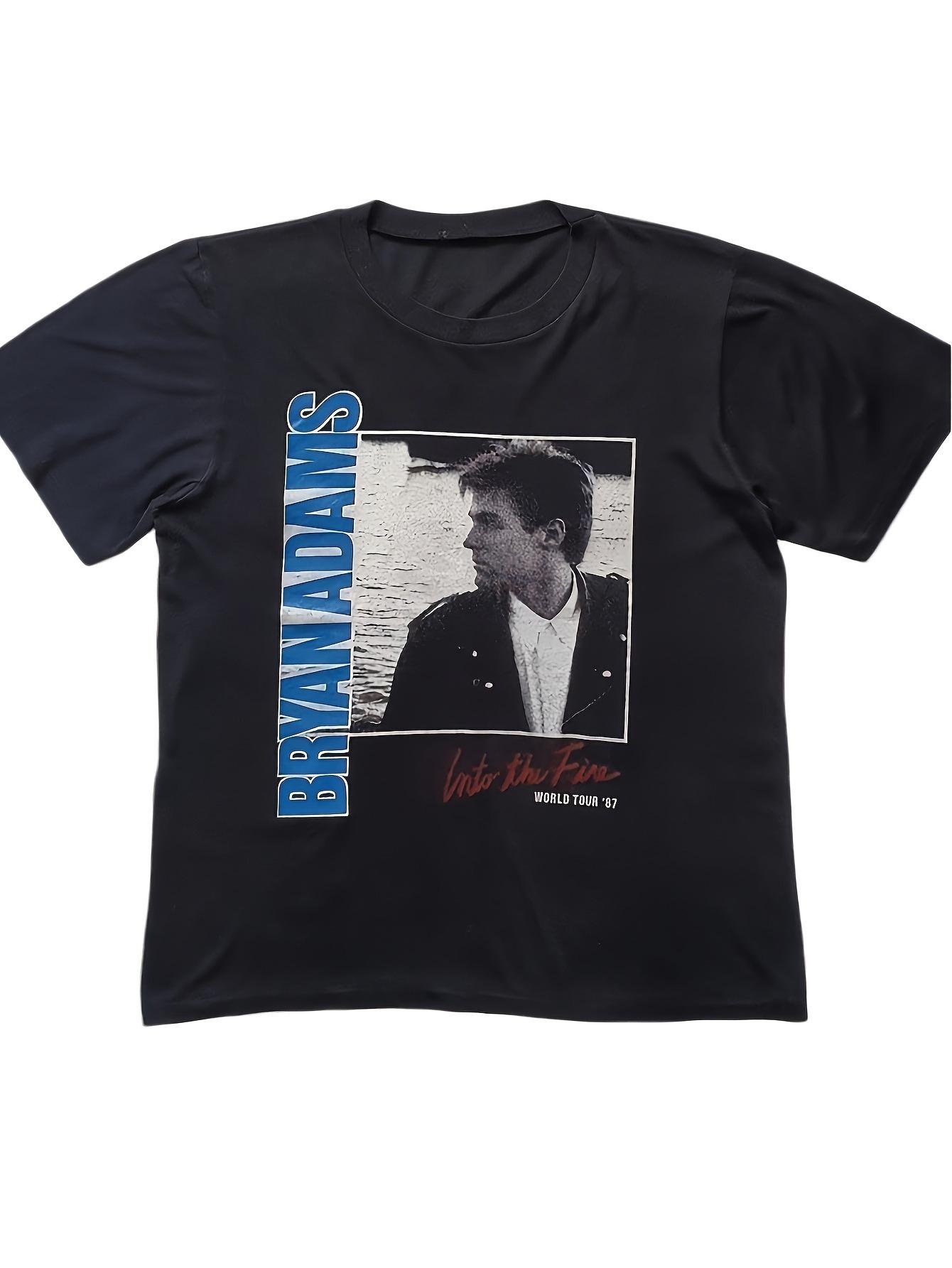 

Retro 1987 Bryan Adams Fire Tour concert Tshirt medium size 80s Canadian singer soft cotton poprock cool pure cotton top XL