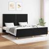Bed Frame without Mattress Black 160 x 200 cm Fabric