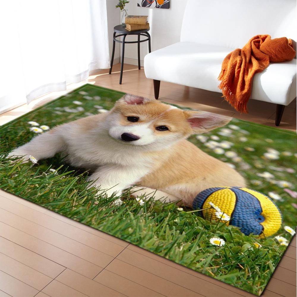 Romantic Dog Carpet 3D Printed Living Room Rugs Non-Slip Home Entrance Carpet Door Mats Bedroom Cute Animal Kitchen Floor Mat