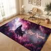 Mushroom Forest Theme Crystal Velvet Floor Rug Personalized Custom Name Text Warm Carpet Home Decoration