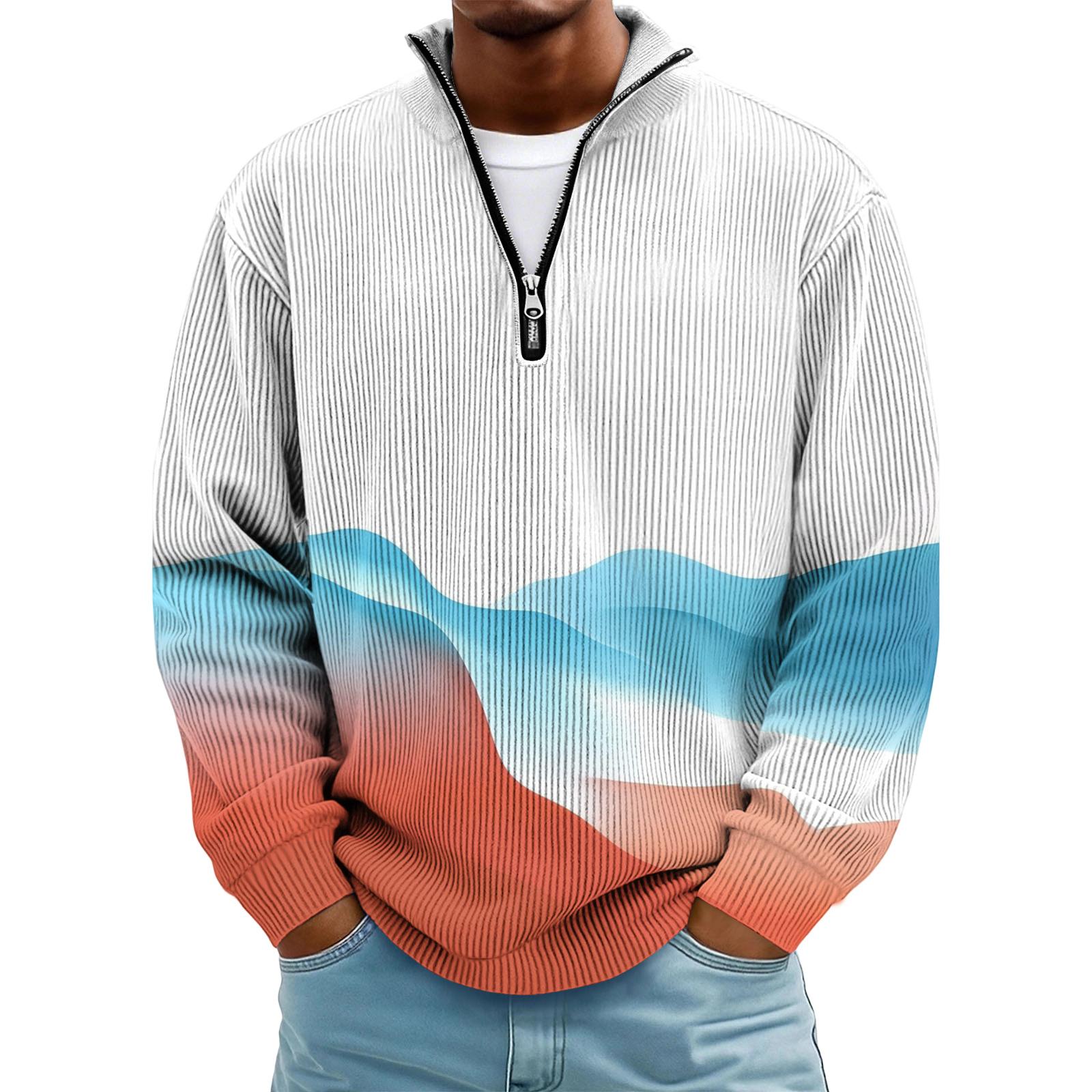 Мужская толстовка с капюшоном на молнии 1/4 XL белый