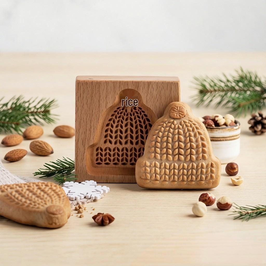 Wooden Gingerbread and Shortbread Cookie Mold Cutter