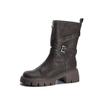 2025 winter new mid-tube knight boots women's platform locomotive boots Internet celebrity belt buckle Korean version leather boots women's outer wear