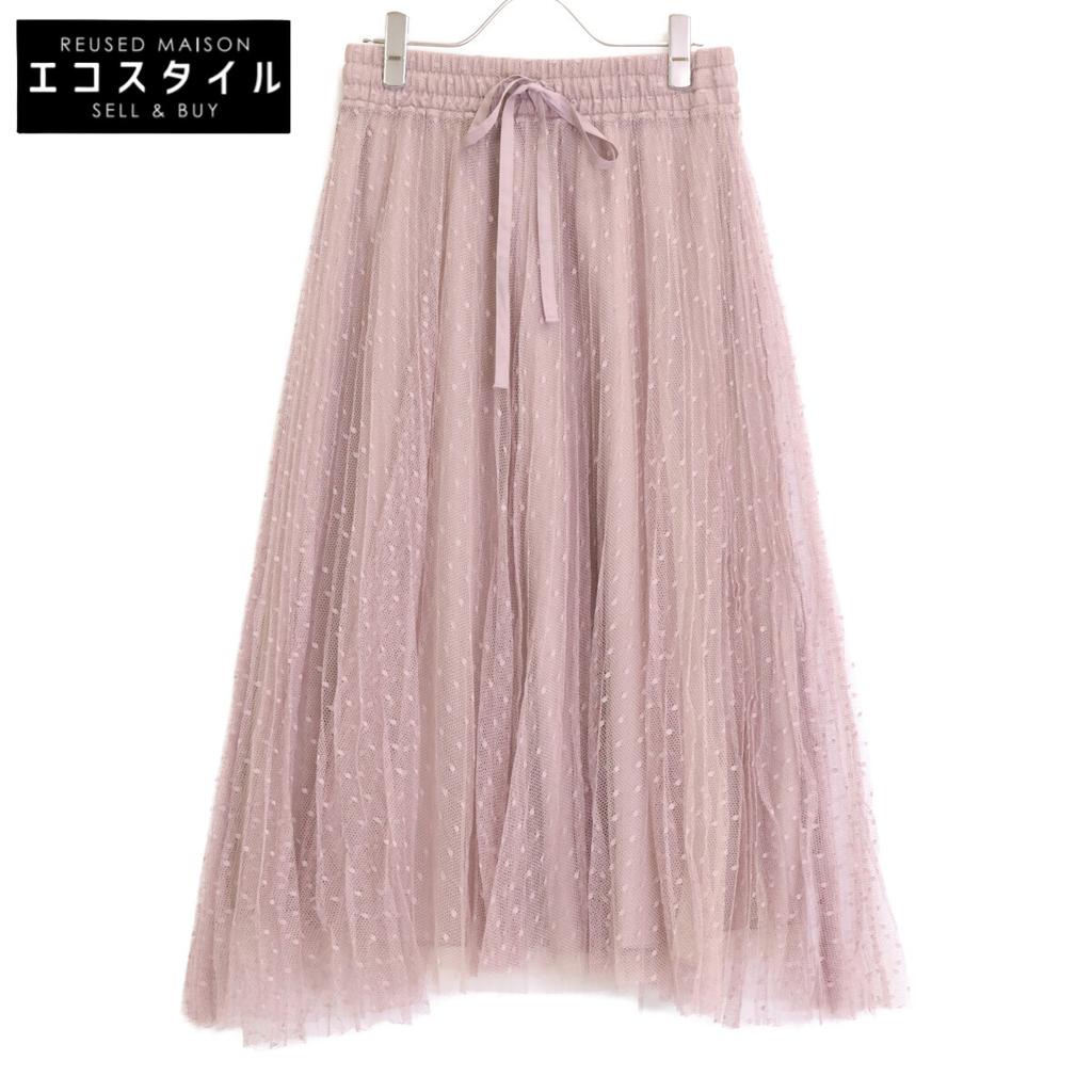 RED VALENTINO SR0RA360428 Pink Dot Lace Tulle Skirt skirt 36 pinkUsed