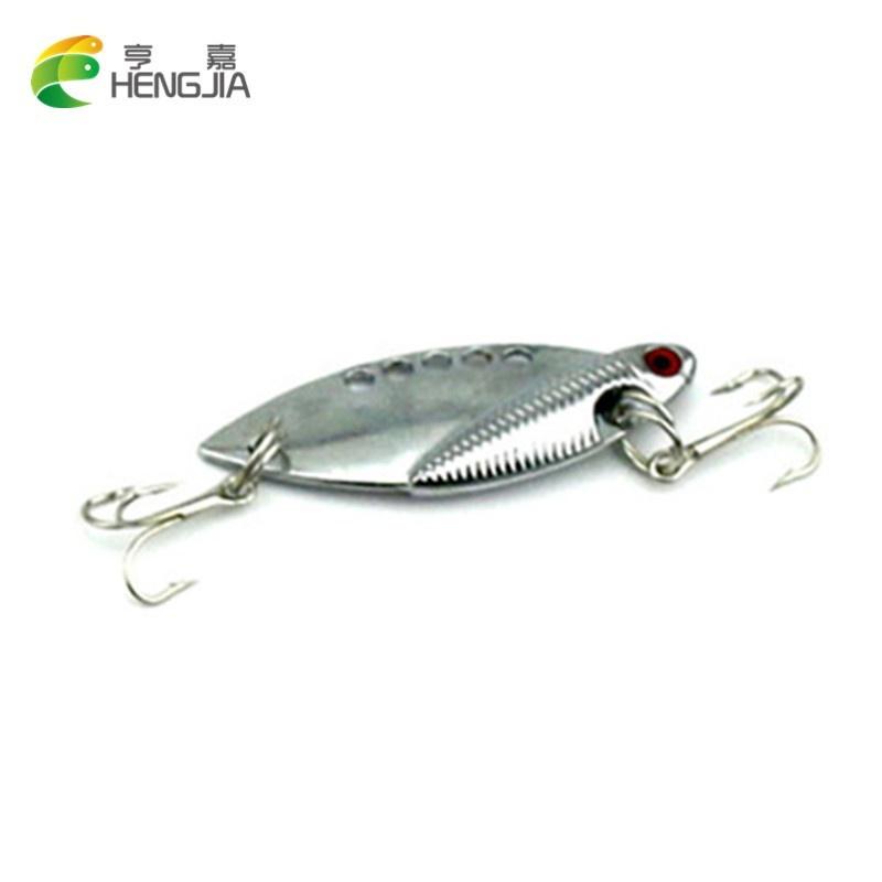 

Hengjia 2Colors 10g/5cm Metal Vib Lure Fishing Spoon Lure with 8# Treble Hook 1pc срібний