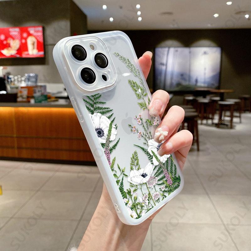 For iPhone 12 13 14 15 Pro Max Case Butterfly Pattern ShockProof Silicone Transparent Phone Cover For iPhone 15 14 13 Pro 12 11