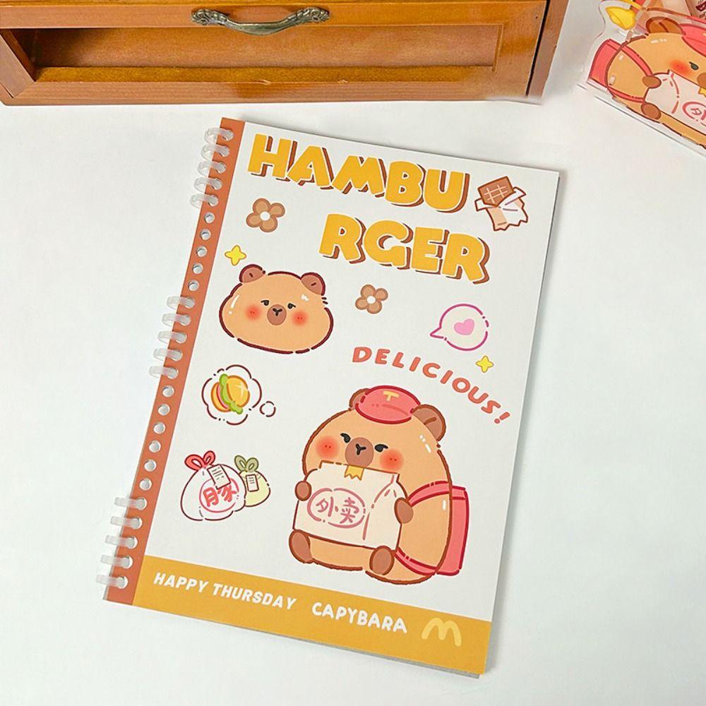 

Cute Capybara Coil Notebook Creative Cartoon Hand Account Book Loose Leaf Notebook Boys Girls style 1