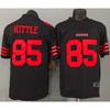 San Francisco 49ers 85 Kittle Football Jersey Mens Black Quick Dry Fan Game Day Top