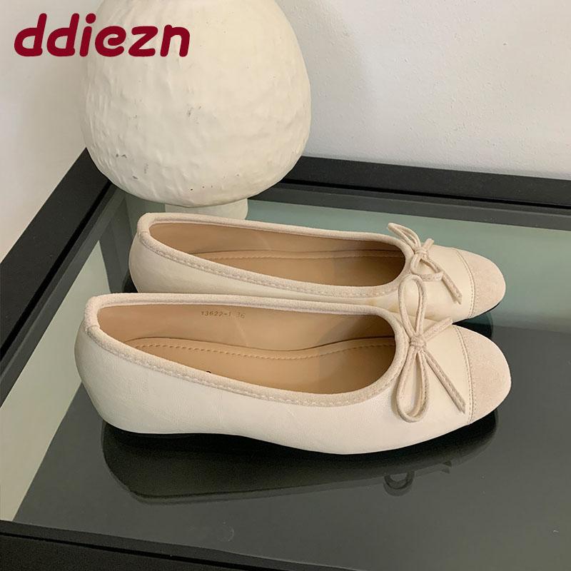Móda 2025 Nová móda Dámské baleríny s mašlí Boty Dámské mělké Dámské baleríny Nazouvací boty se zvyšující podrážkou Obuv