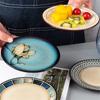 5-7-Zoll-Knochenteller Kreatives handbemaltes unterglasurfarbenes Keramikgeschirr Kaltes Gericht Obst Dim Sum Teller Snack Haushaltsgeschirr