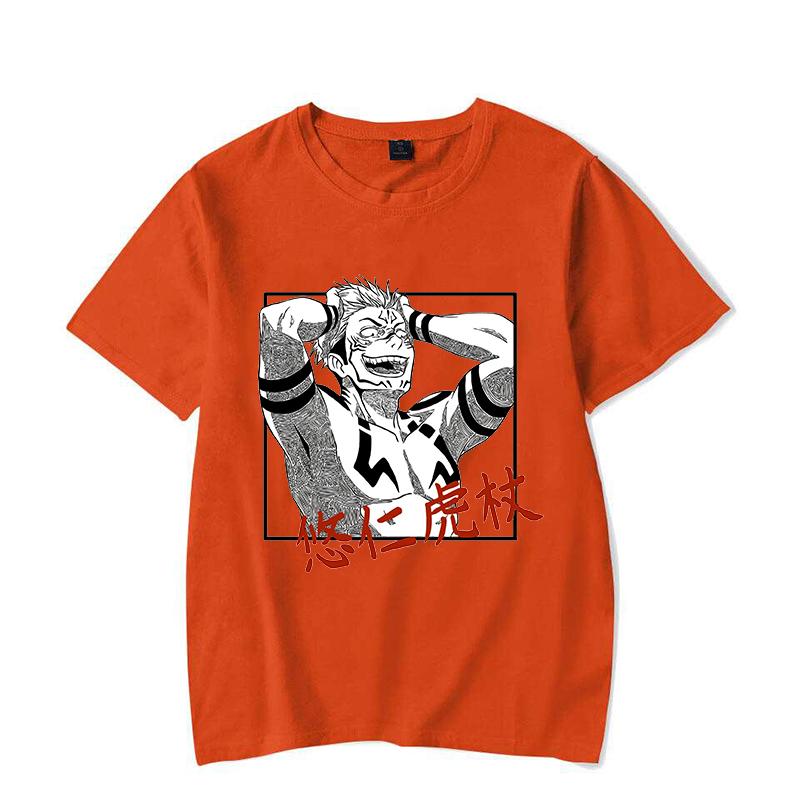 

Hot Anime Itadori Yuji Print T-shirt Women Men Summer Casual Short Sleeve Round Neck Tops Fashion T-shirts 4XL