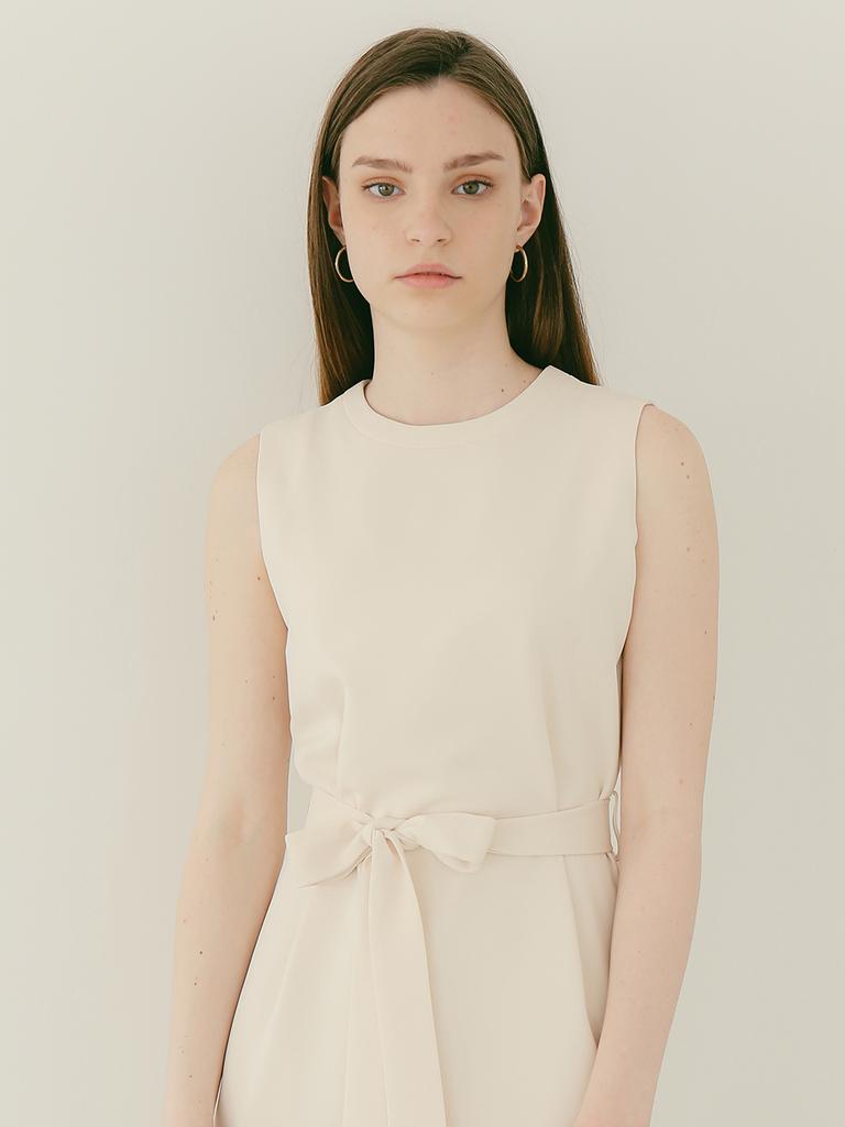SPERONE WOMEN Minimal Belted Dress (Ivory)