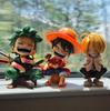 1-3pcs One Piece Anime Figure Sitting Laughing Luffy Action Figures Kawaii Sanji Zoro Figurine Collection Toys Doll Gift Model