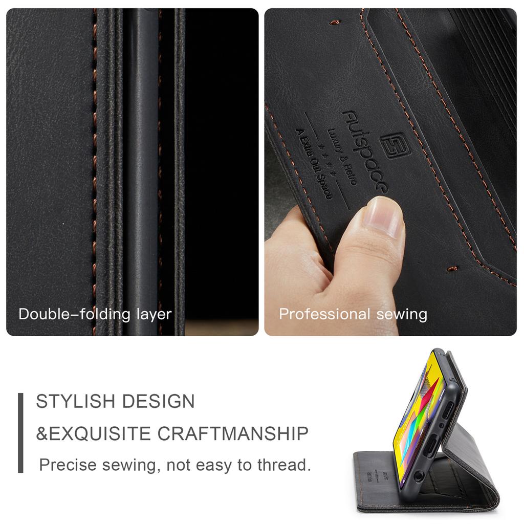 For Samsung Galaxy M31 / M31 Prime / F41 / M21s Vintage Leather Flip Wallet Case with RFID Blocking Card Slot, Matte Retro Folio Cover (4 Colors)