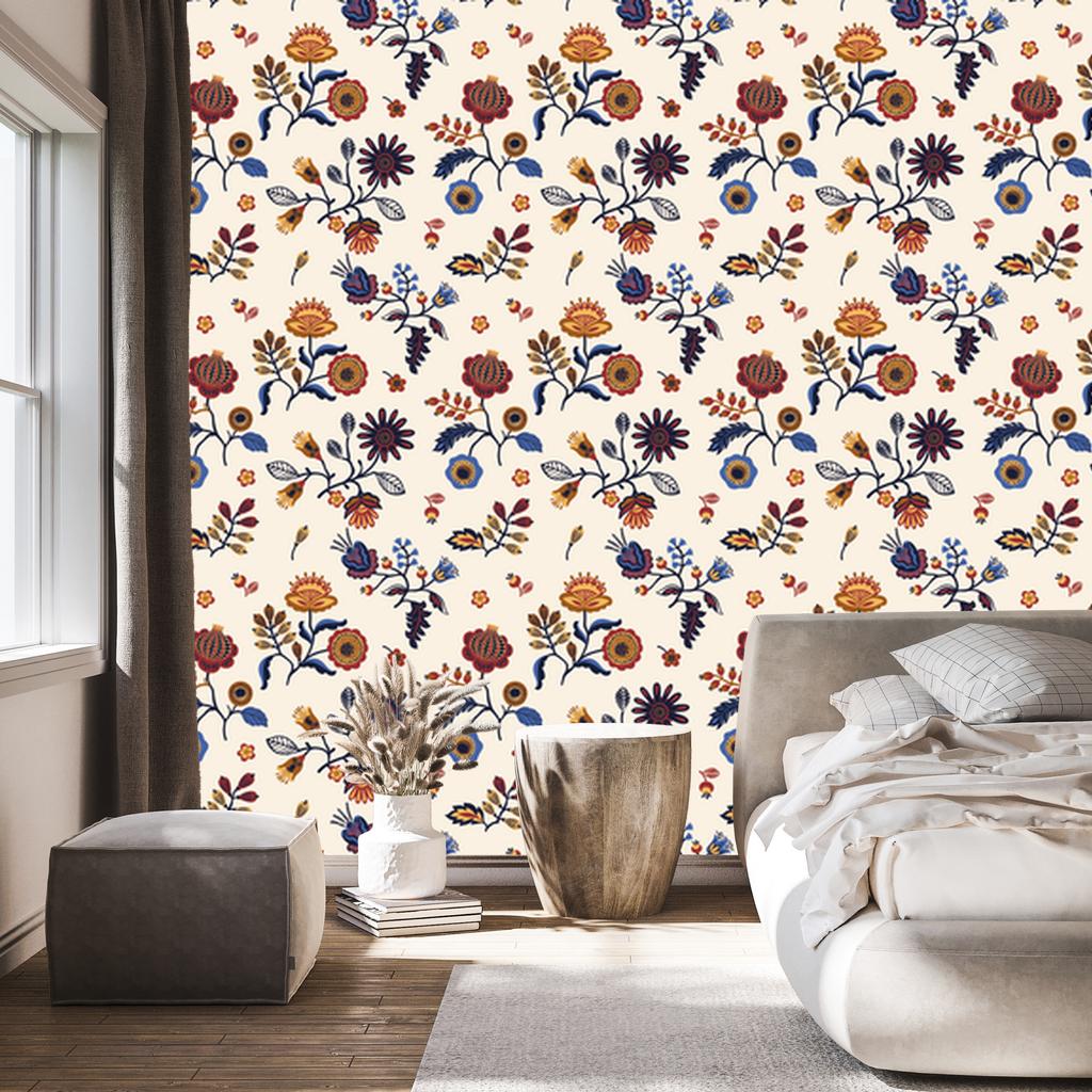 Wallpaper Flowers pattern for living room and bedroom 50x1000
