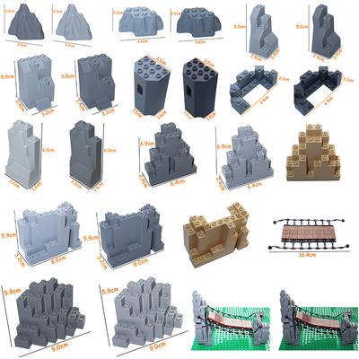 Mountain House Garden Rockery Accessories Building Blocks Rock MOC City Street Panel DIY Parts Hill Stone Bricks 6083 6082 30246