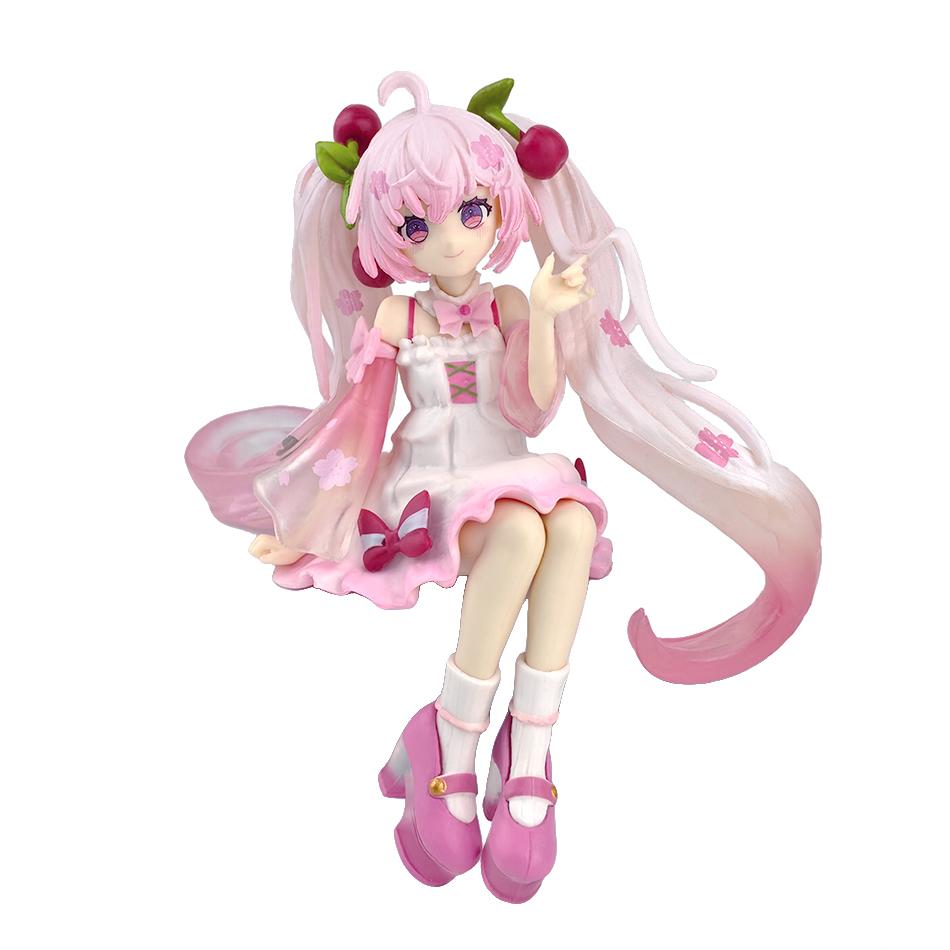 Hot Hatsune Miku Anime figure Pink dress Sakura Miku  Ver PVC model action toys Cherry pink  blossom collect decoration gift