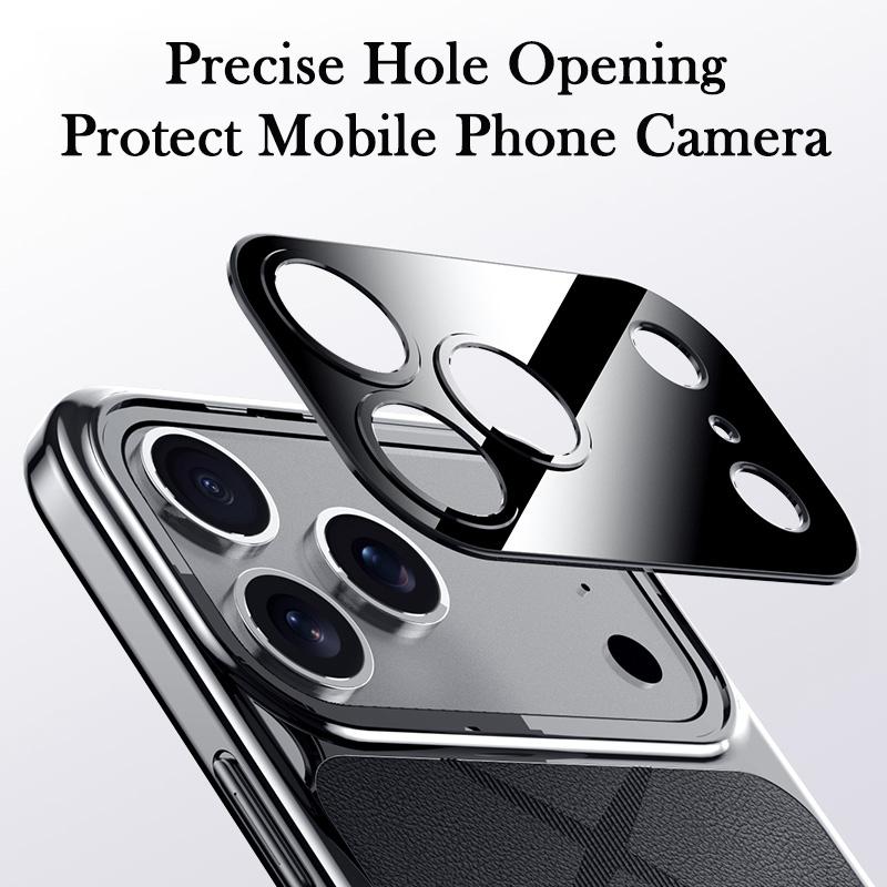 KEYSION Luxury Grid Pattern PU Leather Case for iPhone 17 Pro Max Plating TPU Camera Protection Phone Cover for iPhone 17 Air