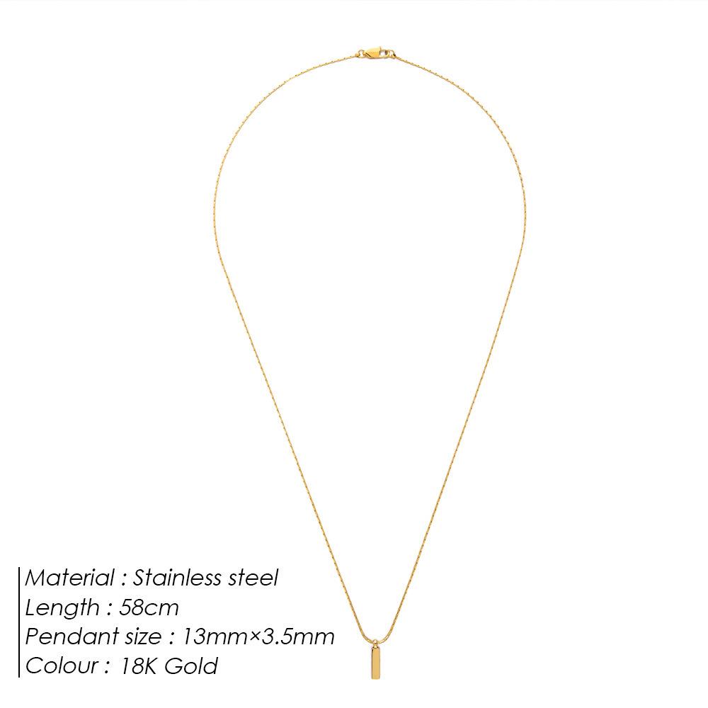 Small brick fashion men s necklace hip hop niche design sense collarbone chain light luxury sweater chain accessories
