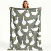 1pc a Cozy And Gentle White Goose-Themed Flannel Blanket - an Excellent Gift Choice Made from Soft And Breathable 100% Polyester F