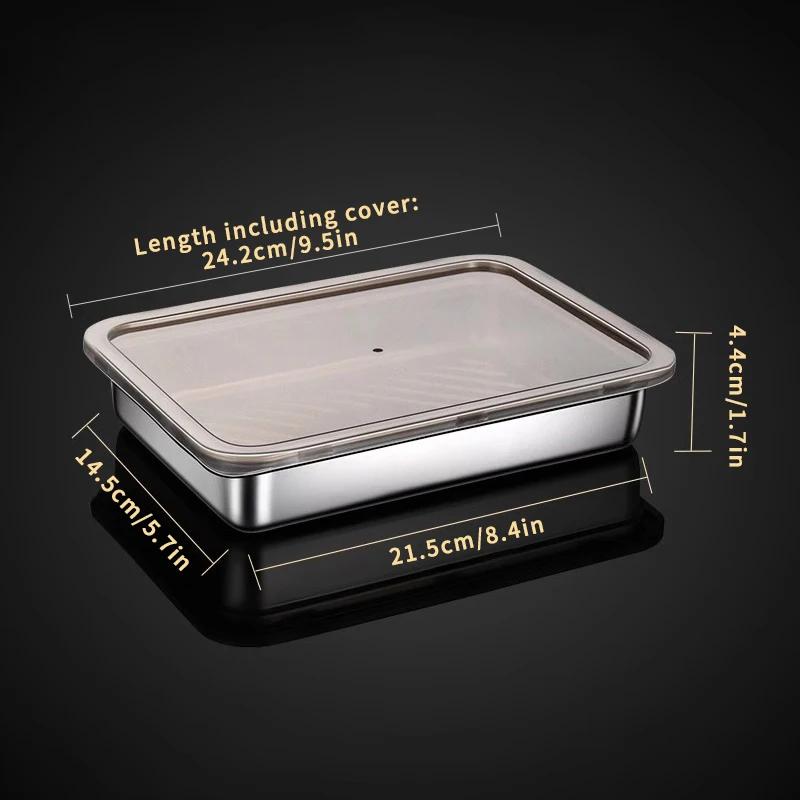 

1 шт. 304 нержавеющая сталь Холодильник Морозильник Герметичный Контейнер для хранения продуктов быстрой заморозки Вонтоны Штабелируемый Органайзер