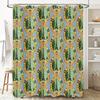 Floral Shower Curtain Vintage Paris Eiffel Tower Botanical Washable Fabric Bathroom Decor