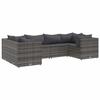 VidaXL Salon de jardin 6 pcs avec coussins Gris Résine tressée, ensemble de canapés d'extérieur, canapé d'angle de jardin, 3308250