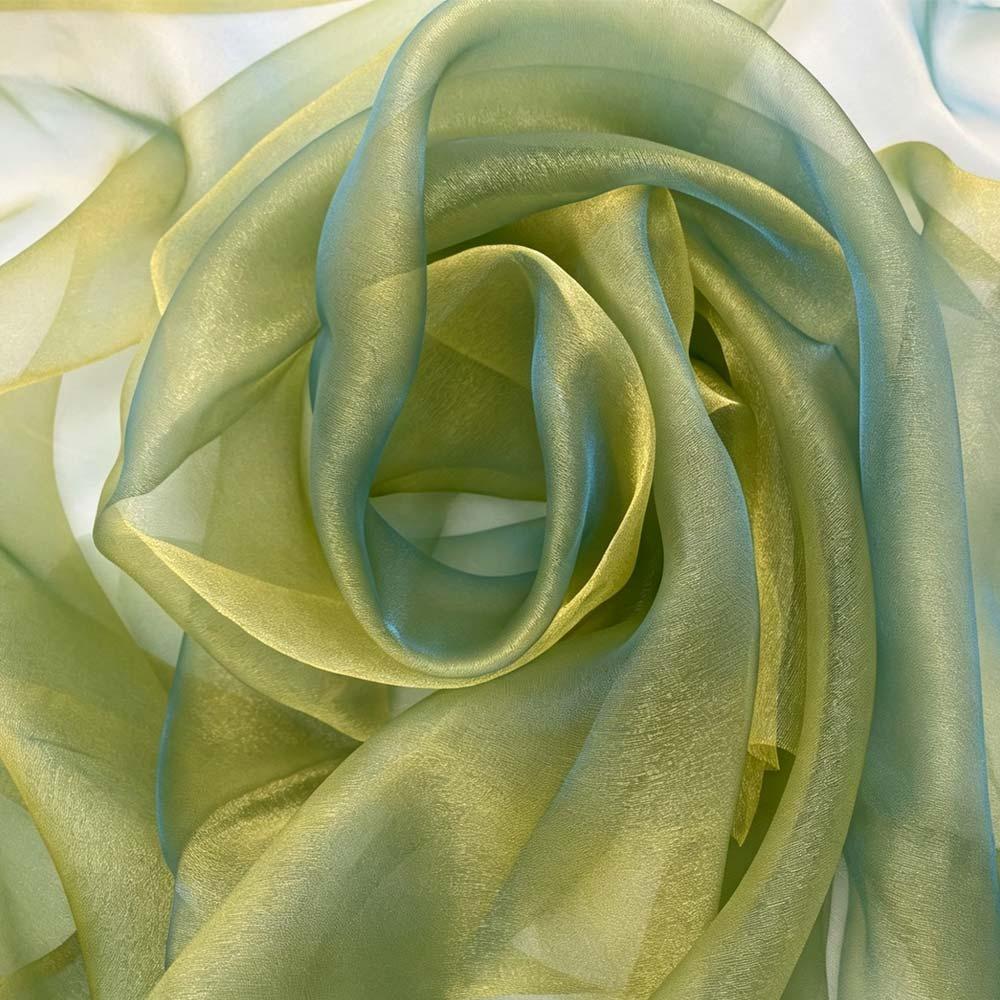 150X100cm Organza Fabric Two-color Gradient Soft Yarn Laser Fabric Blue Green Gradient Color Two-tone Fabric Party Decoration